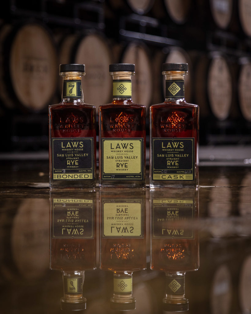 Laws San Luis Valley Rye family of whiskeys